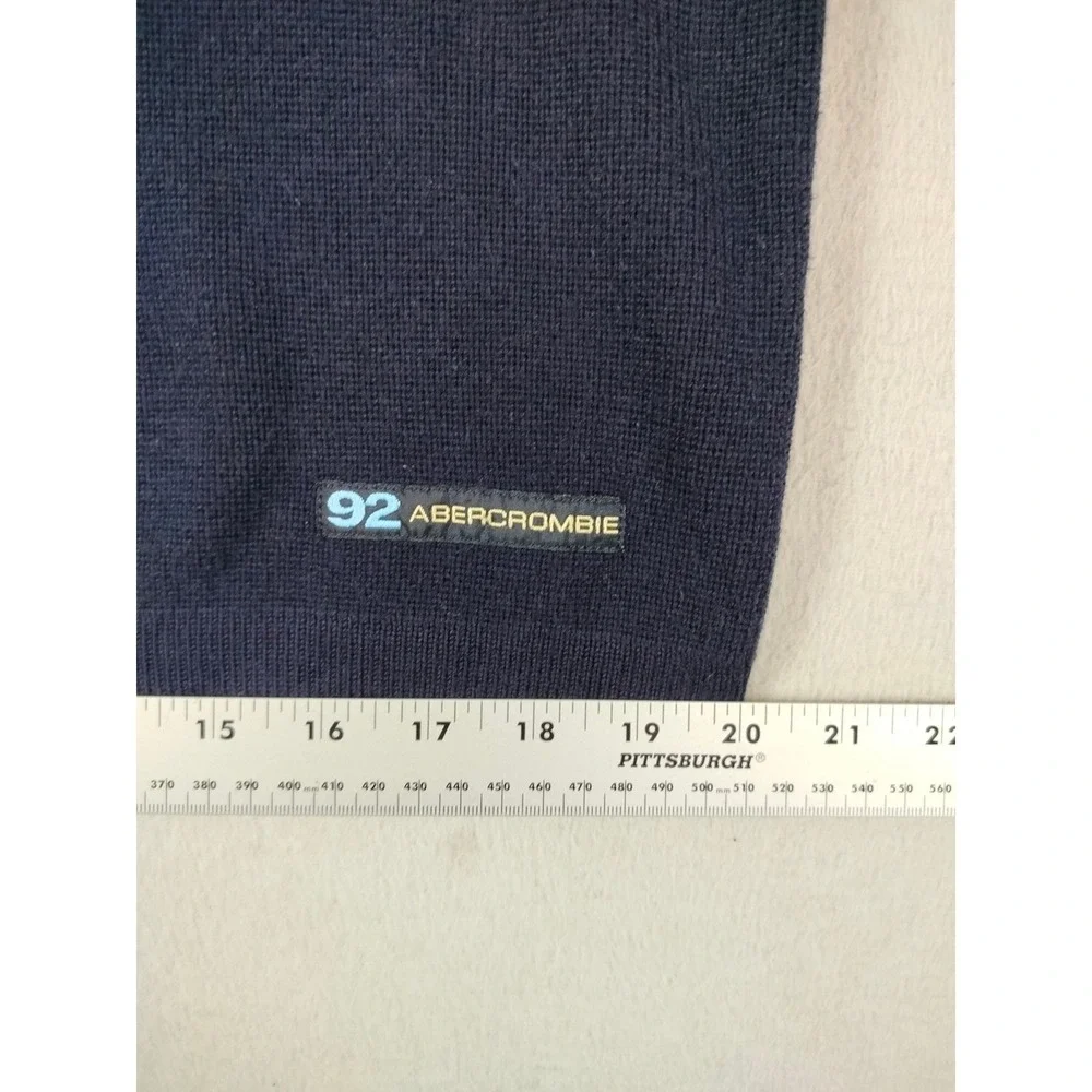Vintage Abercrombie & Fitch Sweater‎ Mens Blue Colorblock Y2K Preppy Casual